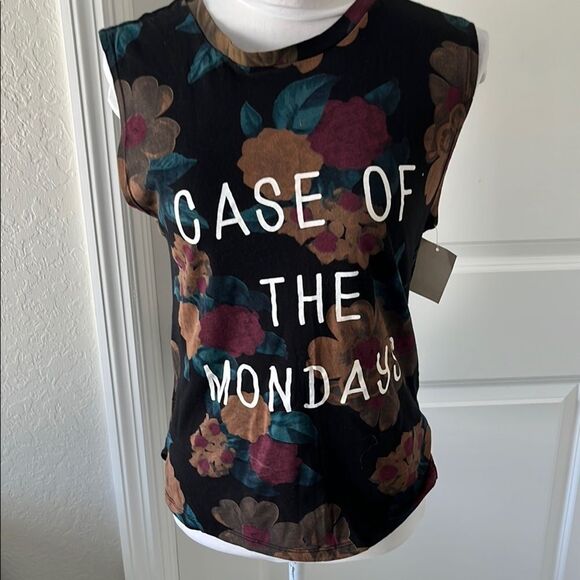 Breeze Case of the Mondays Floral Graphic Sleeveless Top Cotton NWT - Picture 1 of 7